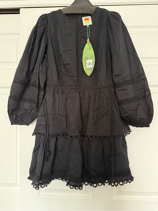 FARM Rio Dresses & Skirts - FARM Rio Black Short dress with long sleeves in cotton